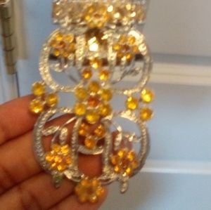 Beautiful Gold glitter floral belt w/ gems